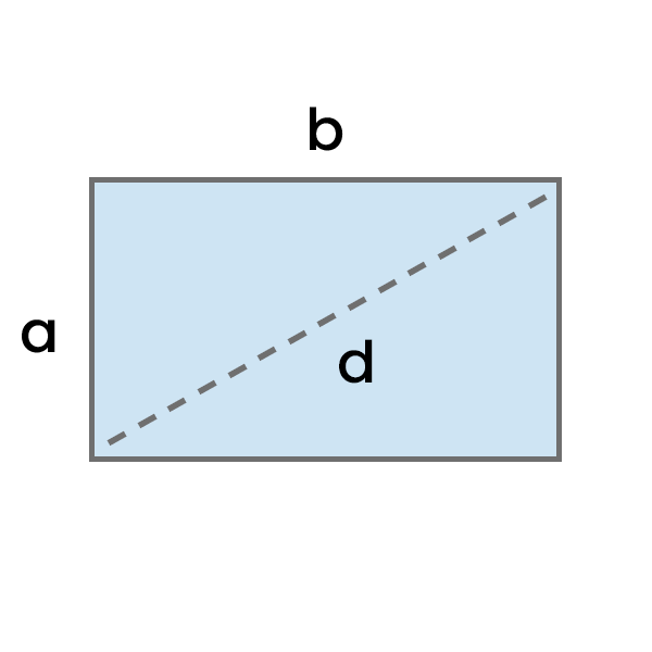 Diagonal af rektanglet